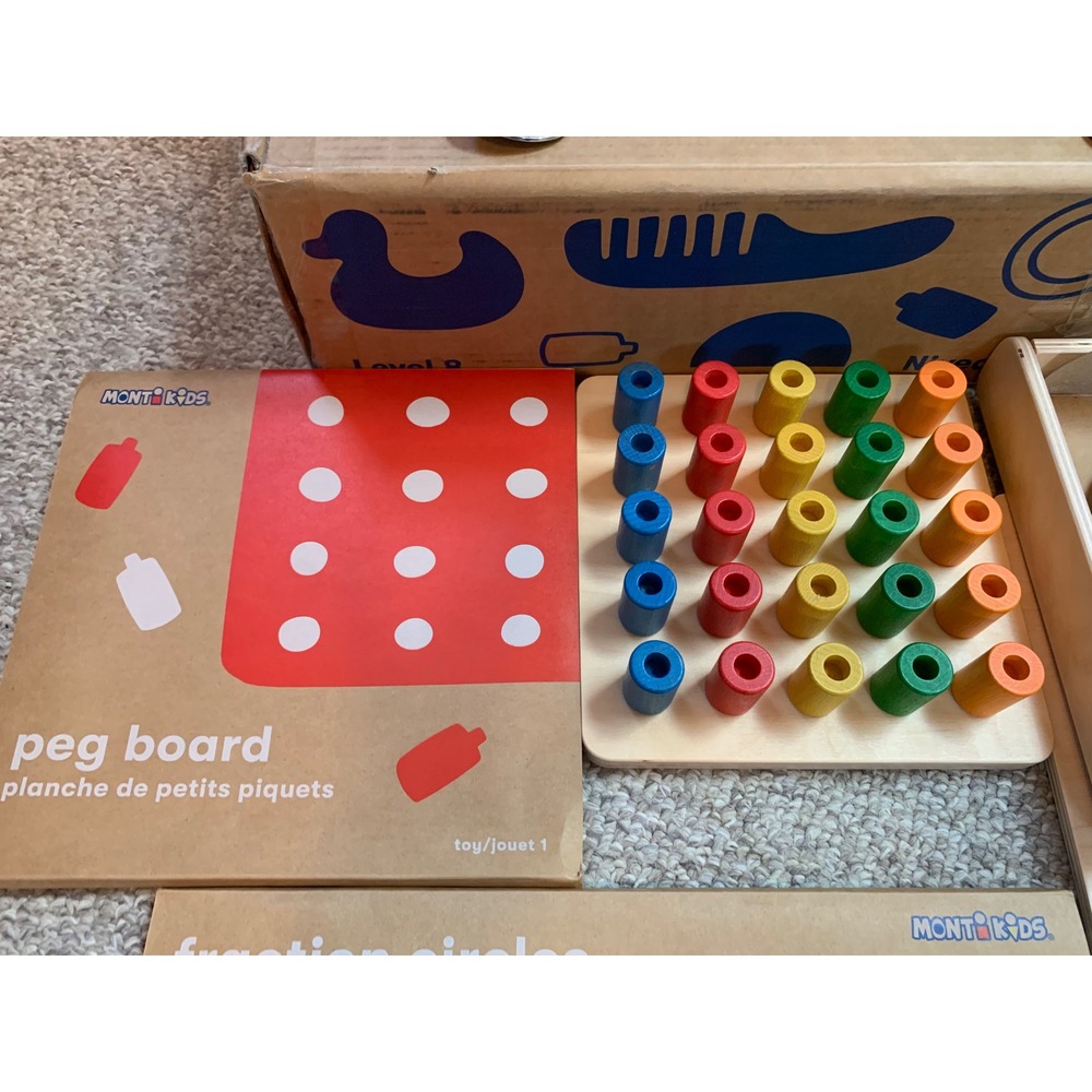 Monti Kids Level 8 Montessori Wooden Toy Set 21+ Months Incomplete Sensory Play - Picture 2 of 12
